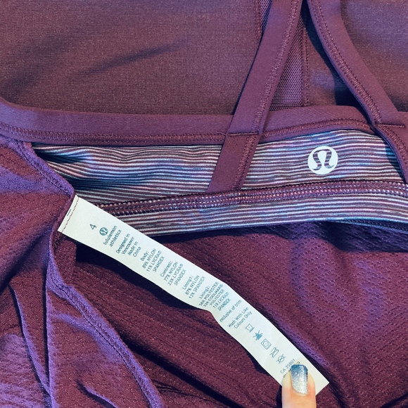 NWT Lululemon CYB Marroon Tank Bra Top Sz 4 - Picture 4 of 7